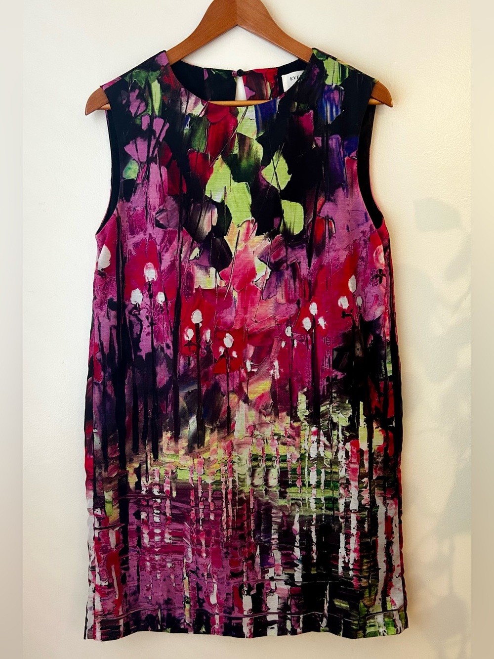 Everly Multicolor Abstract Print Midi Dress - Pink, Black, Green